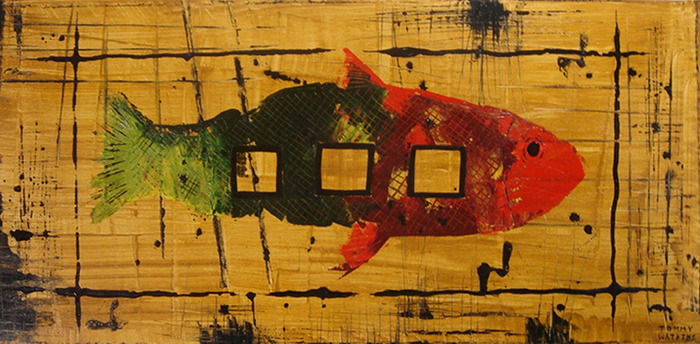 tommy watkins-collecting pisces 1-oil paint on canvas-12x20 in-2005.jpg